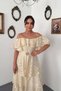 Beige Layered Ruffle Dress - 2