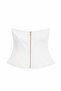Strapless Lace Gold Zipper Blouse White - 5