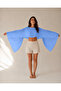 Linen Blend Bat Sleeve Cape Blouse - 3
