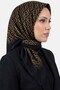 Women's Black Mustard Letter Patterned Flared Scarf