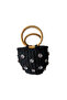 Diamond Breeze Black Stone Straw Bag