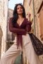 Women's Spanish Sleeve Tie Detail Long Sleeve Bolero Blouse - 4