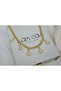 Kol436 Yonca Figure Thick Chain Necklace with Pendant