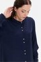 Hakim Collar Draped Long Women's Shirt - 7