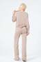 Maternity Side Zipper Long Sleeve High Waist Wide Leg Soft Touch Tracksuit Set Beige - 8