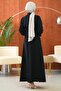 Black Waist-Tie Shirt and Skirt Set - 5