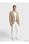 Beige Slim Fit Men's Blazer Jacket - 2