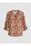 Ecru Collared Patterned Blouse - 4