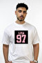 Lisa 97 Design Printed Oversize White T-Shirt