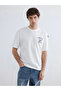 Ecru Crew Neck Printed Men's T-Shirt - 5