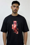 Itadori Yuji Jujutsu Design Printed Oversize Black T-Shirt