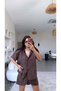 Brown Premium Fabric Shirt Shorts Set - 3