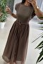 Bronze, Cotton, Garnish and Leather Belt Dress 0103 - 3