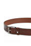 Men's Leather Adjustable Strap Plain Model Brown Belt - 4