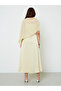 Yellow Strappy Maxi Dress with Chiffon Shawl - 5