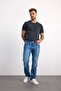 76076-73600 Men's Regular Fit Mid Waist Mid Leg Denim Pants 76076-73600
