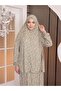 Women's Prayer Gown - Two-Piece Flower-Patterned Seasonal Sweat-Proof Jersey Fabric - Comfortable Fit - 3