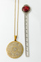 Gold Color Inshirah and Ayetel Kursi Written Double Sided 60 cm Accordion Chain Stainless Steel Necklace - 4