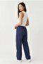 Women's Wide-Legged, Elastic Waist, Drawstring, Flowy Linen-Look Trousers Eleg-2306 - 3
