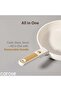 6-Piece Ceramic Cookware Set with Detachable Handle, Stackable, PFAS-Free Nonstick (Cream) - 8