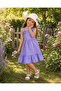 Girl's Plaid Summer Dress with Hat Gift - 2