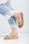 Women's Gold Sandals with Orthopedic Soles - 2