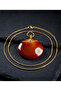 Large Carnelian Agate Pendant. Natural Agate Stone Necklace, Showy Jewelry, 55X42 mm