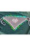 Children's Crochet Bandana with Heart Pattern and Sequins, Pink, Hand Knitted - 2