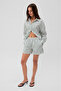 Liya Women's Oversize 100% Cotton Shorts and Shirt Green-Striped Top and Bottom Set - 4