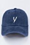 Letter Y Navy Blue Embroidered Washable Vintage Unisex Hat
