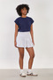 Women's Wide Ribbed Mini Balloon Skirt - Snow Melange - 4