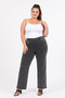 Plus Size Slimming High Waist Wide Leg Denim Women's Pants