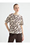 Original Oval Collar Patterned Women's T-Shirt