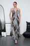 Women's Halter Neck Detailed Backless Slit Long Oversize Dress 260680-260681-260682 - 3