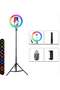 Dimmable RGB Fill Light With Tripod Black/Blue/Yellow