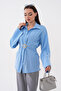 Modal Woven Shirt with Back Belt Fastening and Front Buckle Detail - 3