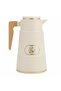 Germax Vacuum Flask 1 Litre | Insulated Arabic Thermos with Wooden Handle – Brown / Sage Grey / Cream - 4