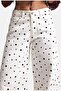 Women's Off-White Polka Dot P1-7S6-101 Palazzo Fit Denim Jean - 2