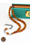 Honey Color Silver Tassel Globe Cut Faceted Amber Prayer Beads 201025685 - 3
