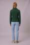 Women's Hair Knitted Half Zipper Bato Collar Wool Knitwear Sweater Khaki - 3