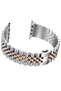 Replacement Band for Apple Watch 45/44/42mm, Stainless Steel Metal Bracelet (Silver+Rose Gold) - 7