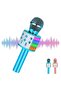 Portable Wireless Singing Karaoke Mic Machine with LED Light for Home Party & Birthday Gifts (Blue)