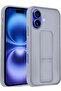 iPhone 16 Plus Titanium Gray Magnetic Car Mount Kickstand Case – Premium Silicone Multi-Stand with Hand Strap Grip - 4