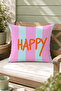 غطاء وسادة مزخرف مطبوع عليه خطوط ملونة من Happy Pastel، ديكور عصري، مقاس 43x43 سم - 6