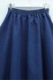 Elastic Waist Pocketed Denim Skirt - Indigo - 2