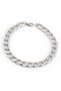 Bracelet Gourmet Bracelet Chain Bracelet Pen Embroidered Gourmet Chain Men's - Silver Color, Classic Thick Design (19 cm) - 2