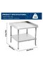 - NSF Certified Stainless Steel Table - 650 lb Capacity with Adjustable Legs and 2 Inch Edge Baffle, 30 x 30 x 30 Inches for Hotel, Home and Commercial Kitchen - 3