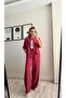 Short Sleeve Jacket and Pants Set with Waist Tie Strings - 4