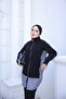 Women's Striped Garnished Zippered Hijab Bottom - Top Set - 3