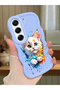 Tecno Camon 40 Compatible Case Camera Protector Blue Silicone Couple Phone Case Cat Pattern